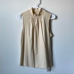 Cream Sleeveless Shirt